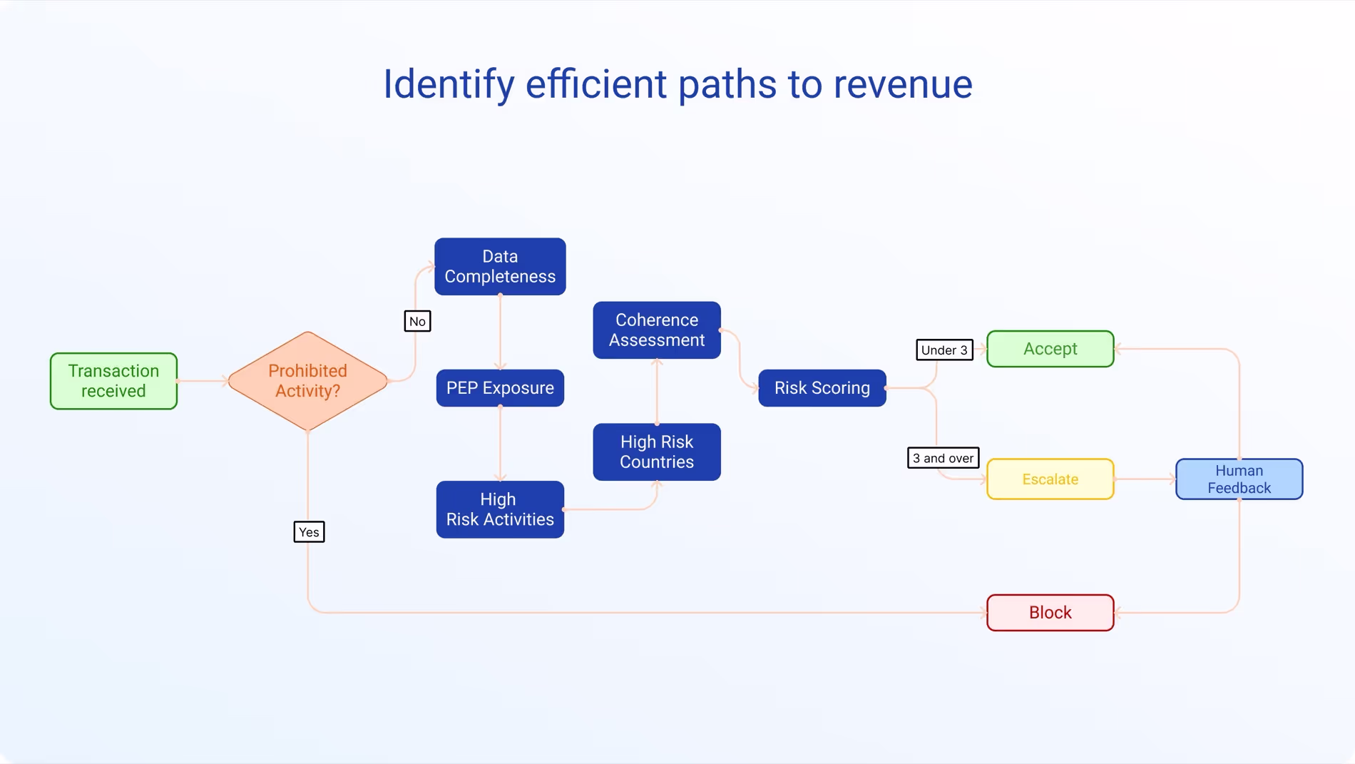 Identity efficient path to revenue diagram